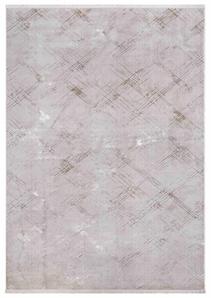 Cotton 1137 Bej Modern Tasarımlı Kaymaz Tabanlı Makine Halısı