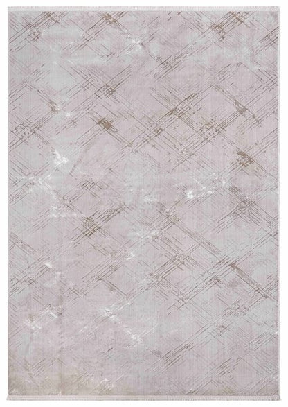 Cotton 1137 Bej Modern Tasarımlı Kaymaz Tabanlı Makine Halısı