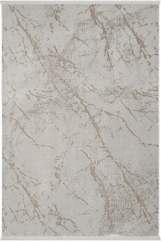 Cotton 1075 Bej Modern Tasarımlı Kaymaz Tabanlı Makine Halısı