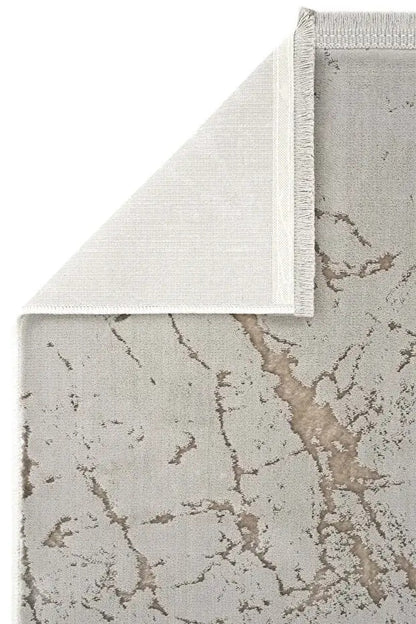 Cotton 1075 Bej Modern Tasarımlı Kaymaz Tabanlı Makine Halısı