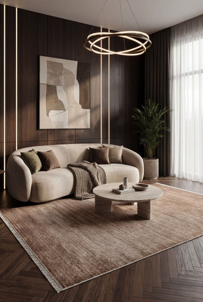 Beykoz Elira ZY15A Kahverengi Modern Salon ve Oturma Odası Halısı
