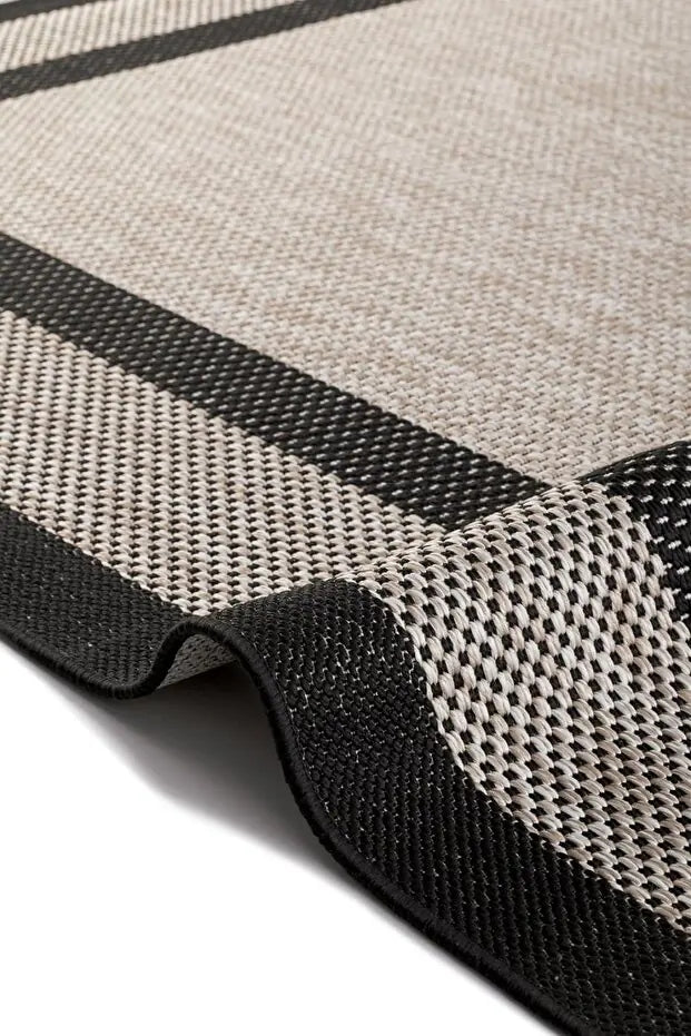 Sisal Plus 1149 Bej Siyah – Pamuk Tabanlı Şık ve Kolay Temizlenen Halı