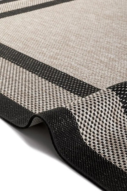 Sisal Plus 1149 Bej Siyah – Pamuk Tabanlı Şık ve Kolay Temizlenen Halı