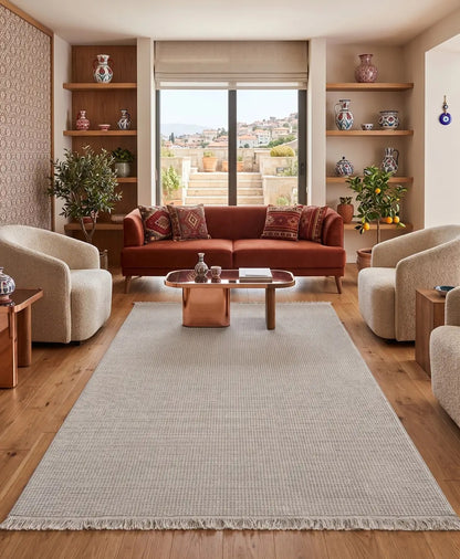 Lupi 407 Bej Sisal Bukle Yumuşak Dokulu Modern Halı