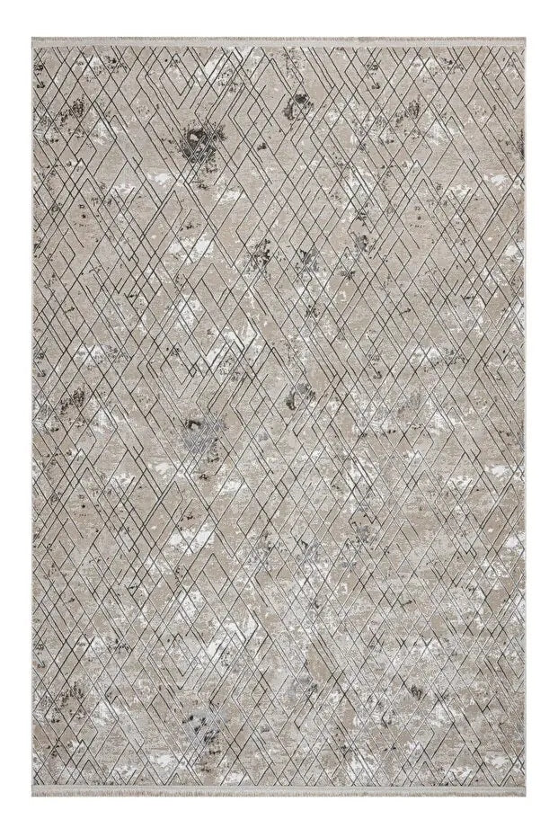 Nadide Serisi 1067 Gri  Mikrofiber, Modern Yumuşak ve Antibakteriyel Makine Halısı