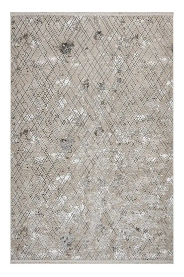 Nadide Serisi 1067 Gri  Mikrofiber, Modern Yumuşak ve Antibakteriyel Makine Halısı