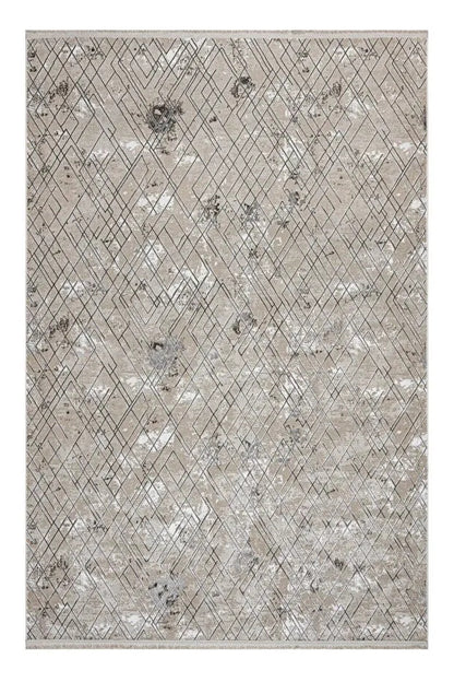 Nadide Serisi 1067 Gri  Mikrofiber, Modern Yumuşak ve Antibakteriyel Makine Halısı