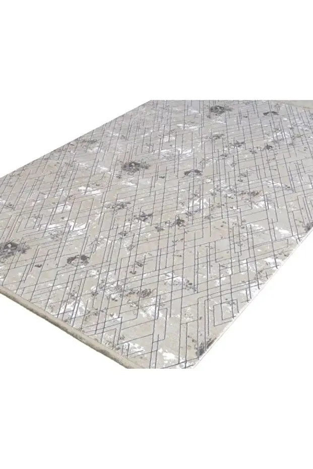 Nadide Serisi 1067 Gri  Mikrofiber, Modern Yumuşak ve Antibakteriyel Makine Halısı