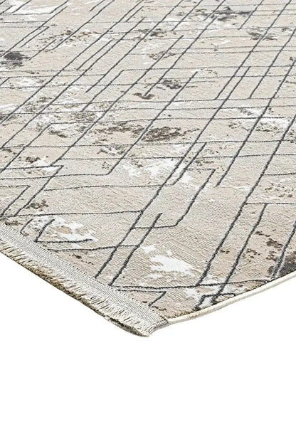 Nadide Serisi 1067 Gri  Mikrofiber, Modern Yumuşak ve Antibakteriyel Makine Halısı