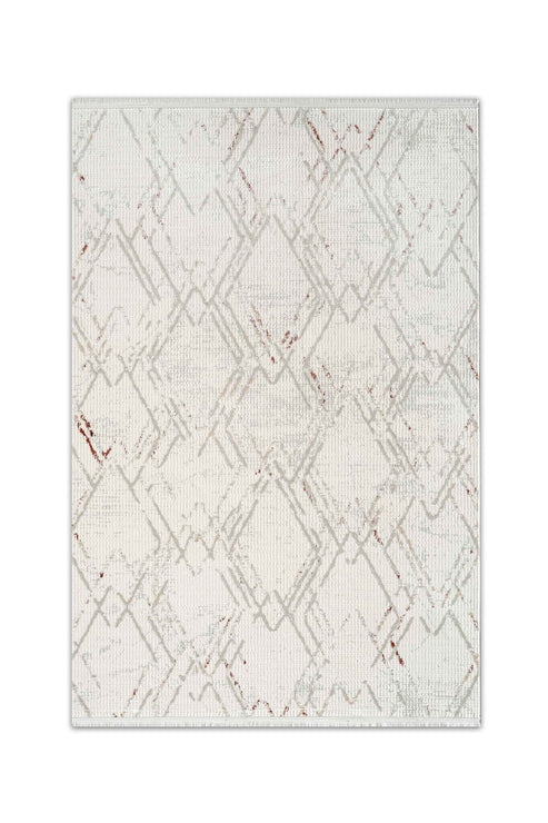 Seren Havi NF13A Bej Gri Geometik Desenli Halı