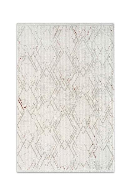 Seren Havi NF13A Bej Gri Geometik Desenli Halı