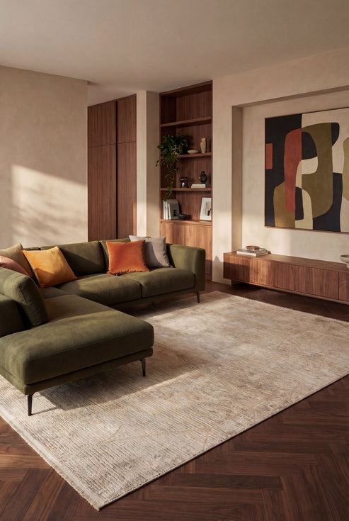 Hisar Soleya HZ03A Krem Modern Salon ve Oturma Odası Halısı