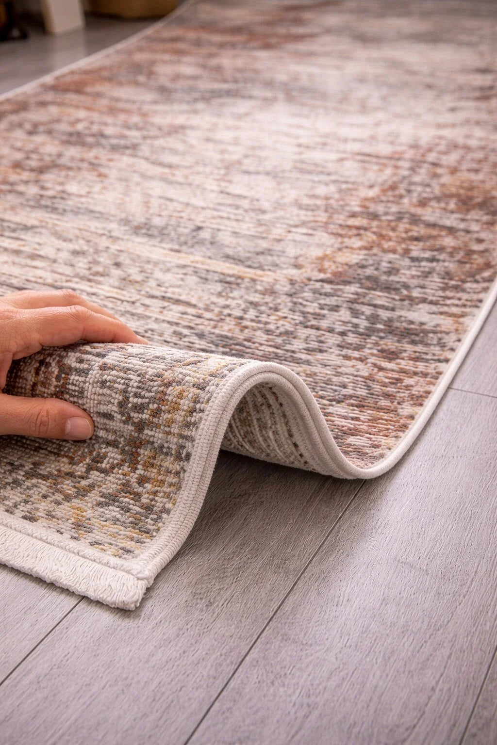 Akbel Halı İndiana In 01 Multi Vintage Etnik Desenli Modern Halı – Yıkanabilir, Düz Saçaklı Retro Salon Halısı