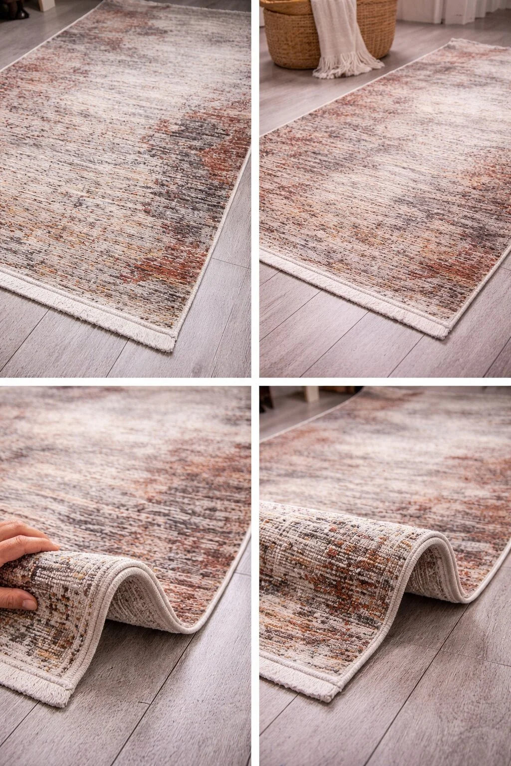 Akbel Halı İndiana In 01 Multi Vintage Etnik Desenli Modern Halı – Yıkanabilir, Düz Saçaklı Retro Salon Halısı