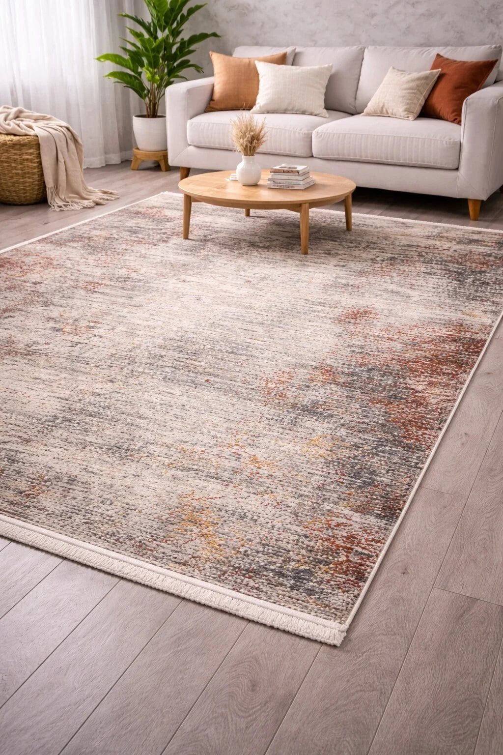 Akbel Halı İndiana In 01 Multi Vintage Etnik Desenli Modern Halı – Yıkanabilir, Düz Saçaklı Retro Salon Halısı