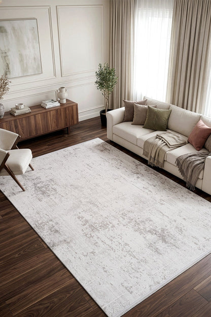 KOZA HALI ARİS 46156B Gri Modern Akrilik Halı – Yumuşak Geçişli Şık Salon ve Oturma Odası Halısı