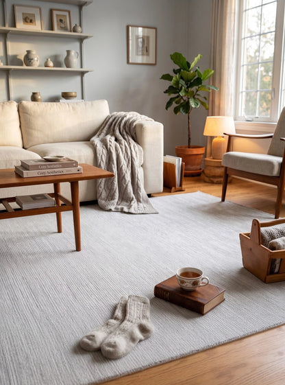 Koza Lara A0245B-Gri Modern Yumuşak Dokulu Minimalist Parlak Viskon Salon ve Oturma Odası Halısı