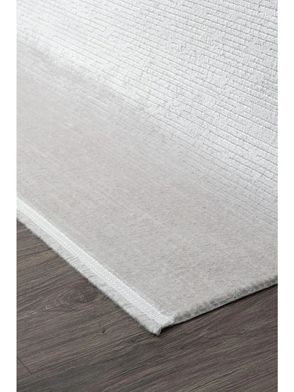 Koza Lara A0245B-Gri Modern Yumuşak Dokulu Minimalist Parlak Viskon Salon ve Oturma Odası Halısı
