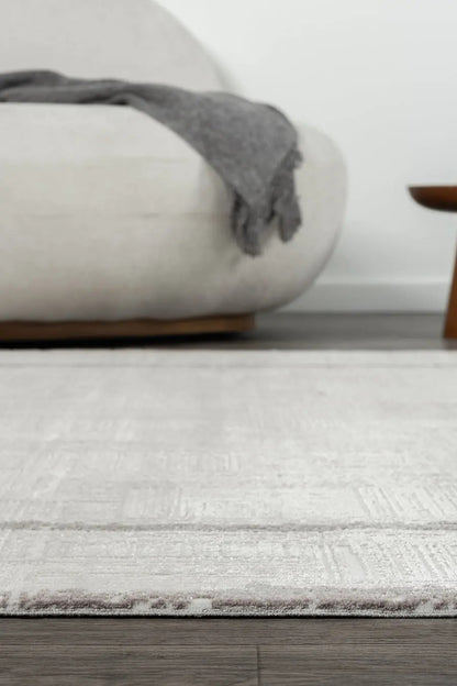 Koza Lara A0250B-Gri Modern Yumuşak Dokulu Minimalist Parlak Viskon Salon ve Oturma Odası Halısı