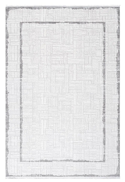 Koza Lara A0250B-Gri Modern Yumuşak Dokulu Minimalist Parlak Viskon Salon ve Oturma Odası Halısı