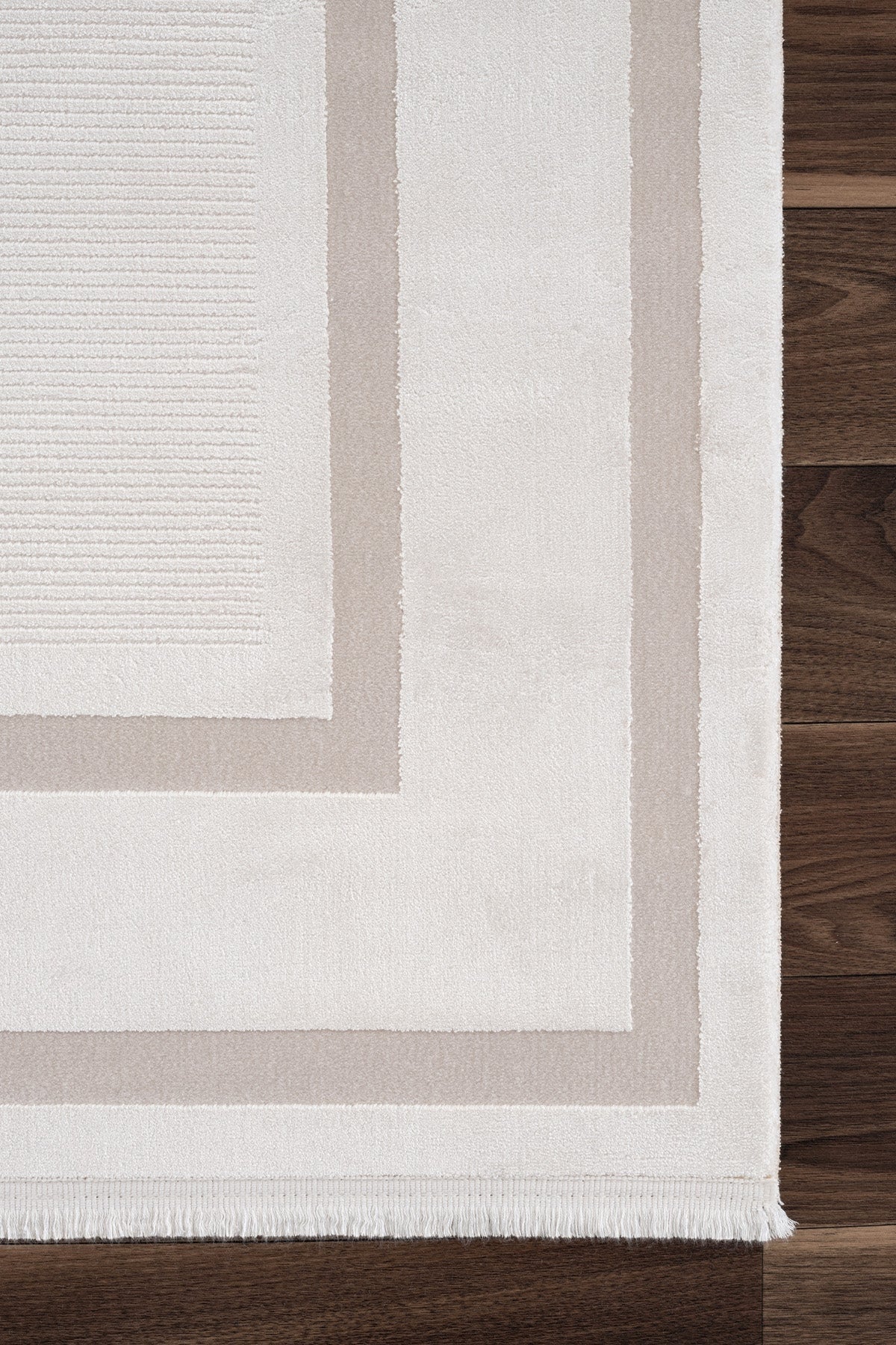 Koza Lara A0251A-Krem Modern Yumuşak Dokulu Minimalist Parlak Viskon Salon ve Oturma Odası Halısı