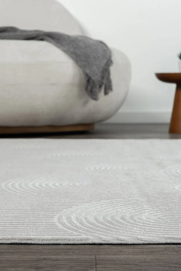 Koza Lara A0336B Gri Modern Yumuşak Dokulu Minimalist Parlak Viskon Salon ve Oturma Odası Halısı
