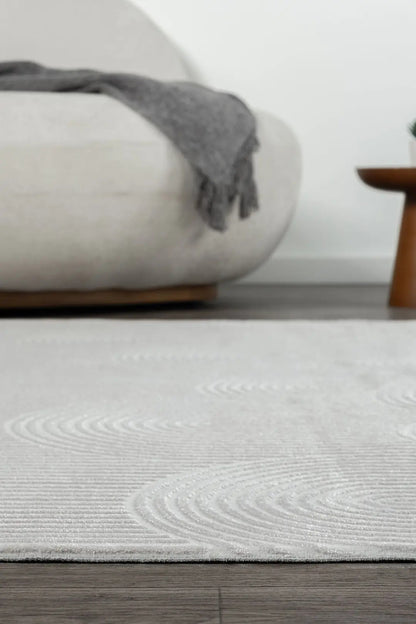 Koza Lara A0336B Gri Modern Yumuşak Dokulu Minimalist Parlak Viskon Salon ve Oturma Odası Halısı