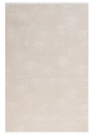 Koza Lara A0336C Bej Modern Yumuşak Dokulu Minimalist Parlak Viskon Salon ve Oturma Odası Halısı