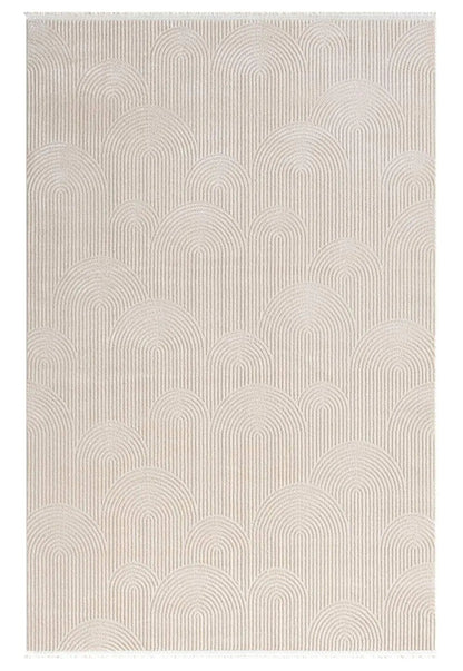 Koza Lara A0336C Bej Modern Yumuşak Dokulu Minimalist Parlak Viskon Salon ve Oturma Odası Halısı