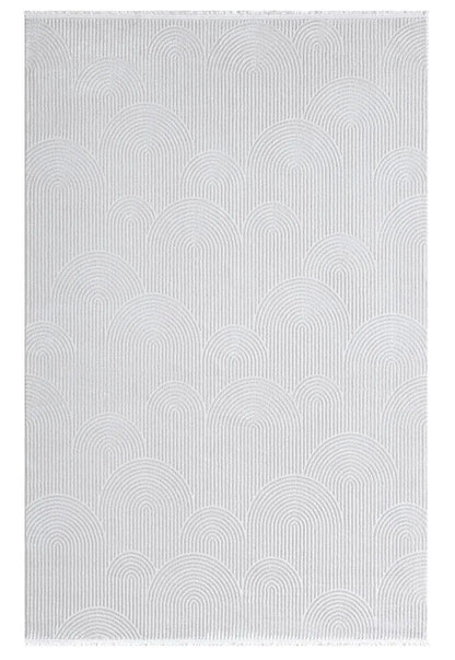 Koza Lara A0336B Gri Modern Yumuşak Dokulu Minimalist Parlak Viskon Salon ve Oturma Odası Halısı