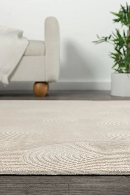 Koza Lara A0336C Bej Modern Yumuşak Dokulu Minimalist Parlak Viskon Salon ve Oturma Odası Halısı