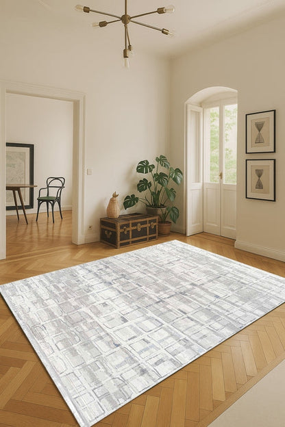 Seren Leni NF10A Gri Bej Modern Salon ve Oturma Odası Halısı