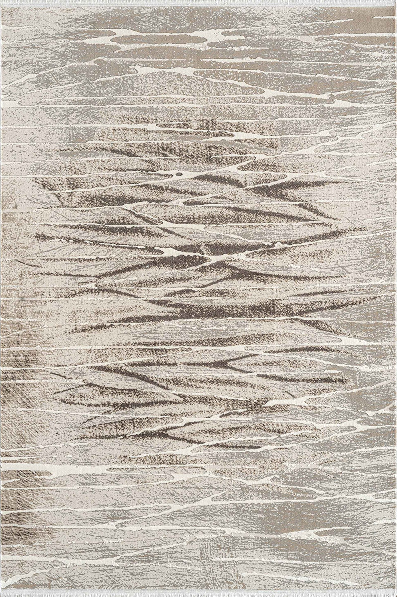 Marlow QJ03A Modern Klasik Desenli Akrilik Pamuk Taban Saçaklı Salon Halısı