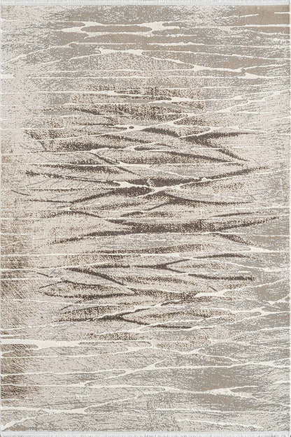 Marlow QJ03A Modern Klasik Desenli Akrilik Pamuk Taban Saçaklı Salon Halısı