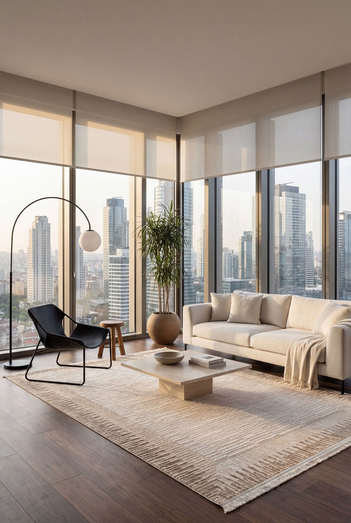 Hisar Marven HZ05A Kahve Bej Modern Klasik Salon ve Oturma Odası Halısı