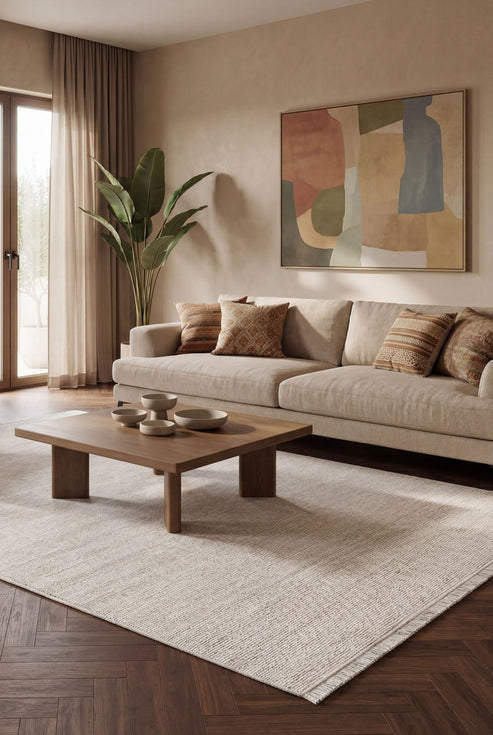 Arbel Mirel EI01D Krem Modern Salon ve Oturma Odası Halısı