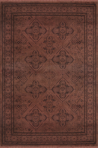 Prime IY01K Yumuşak Dokulu 120 Tarak Ultra Sık Dokuma Eskitme Desenli Yün Viskon Vintage Halı