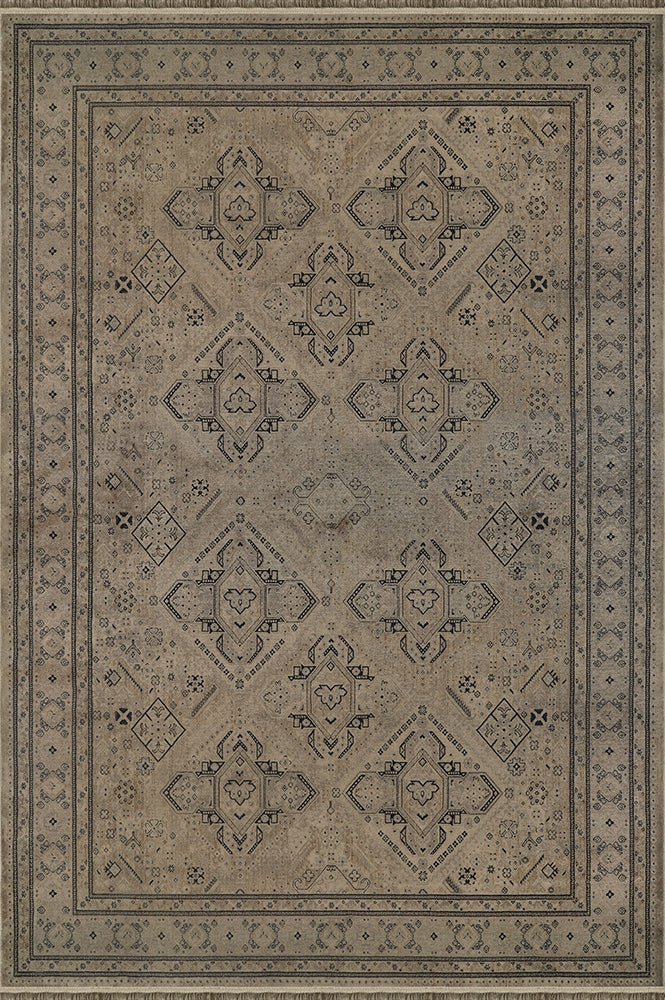 Prime IY01Y Yumuşak Dokulu 120 Tarak Ultra Sık Dokuma Eskitme Desenli Yün Viskon Vintage Halı