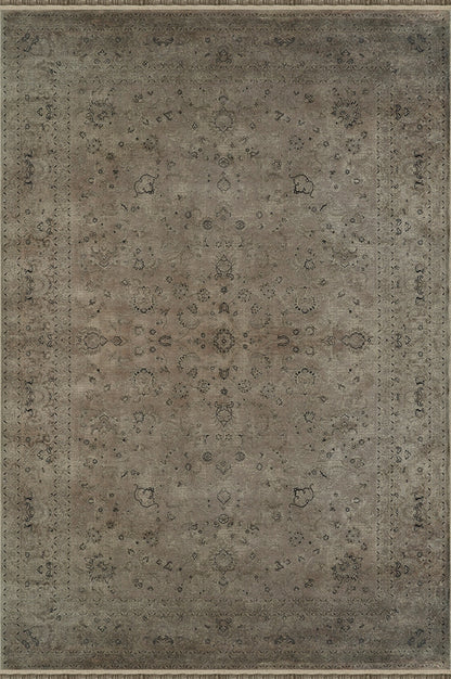 Prime IY02Y Yumuşak Dokulu 120 Tarak Ultra Sık Dokuma Eskitme Desenli Yün Viskon Vintage Halı