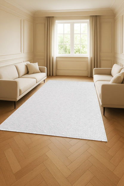 Seren Rovi NF02A Gri Bej Geometik Desenli Halı