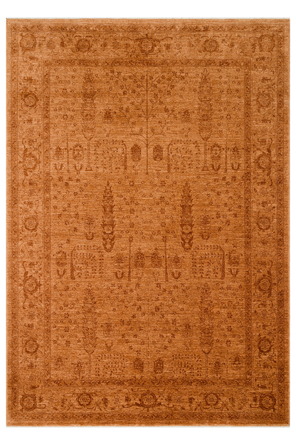 Shiraz SHR 03 Terra - Vintage Eskitme Desenli Modern Yumuşak Dokulu Makine Halı