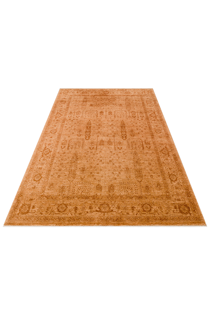 Shiraz SHR 03 Terra - Vintage Eskitme Desenli Modern Yumuşak Dokulu Makine Halı