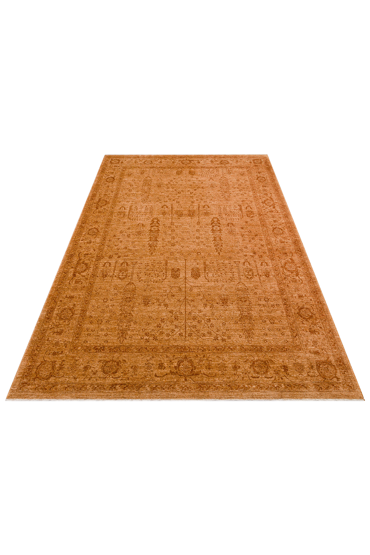 Shiraz SHR 03 Terra - Vintage Eskitme Desenli Modern Yumuşak Dokulu Makine Halı