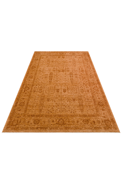 Shiraz SHR 03 Terra - Vintage Eskitme Desenli Modern Yumuşak Dokulu Makine Halı