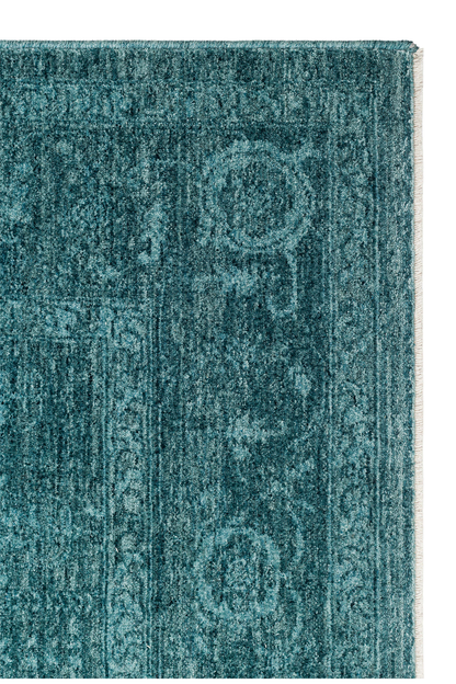 Shiraz SHR 03 Turquoise - Vintage Eskitme Desenli Modern Yumuşak Dokulu Makine Halı