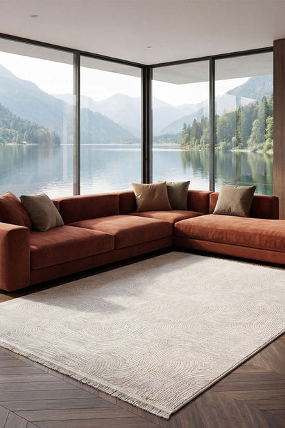 Mira Velena QI07A Krem Modern Salon ve Oturma Odası Halısı