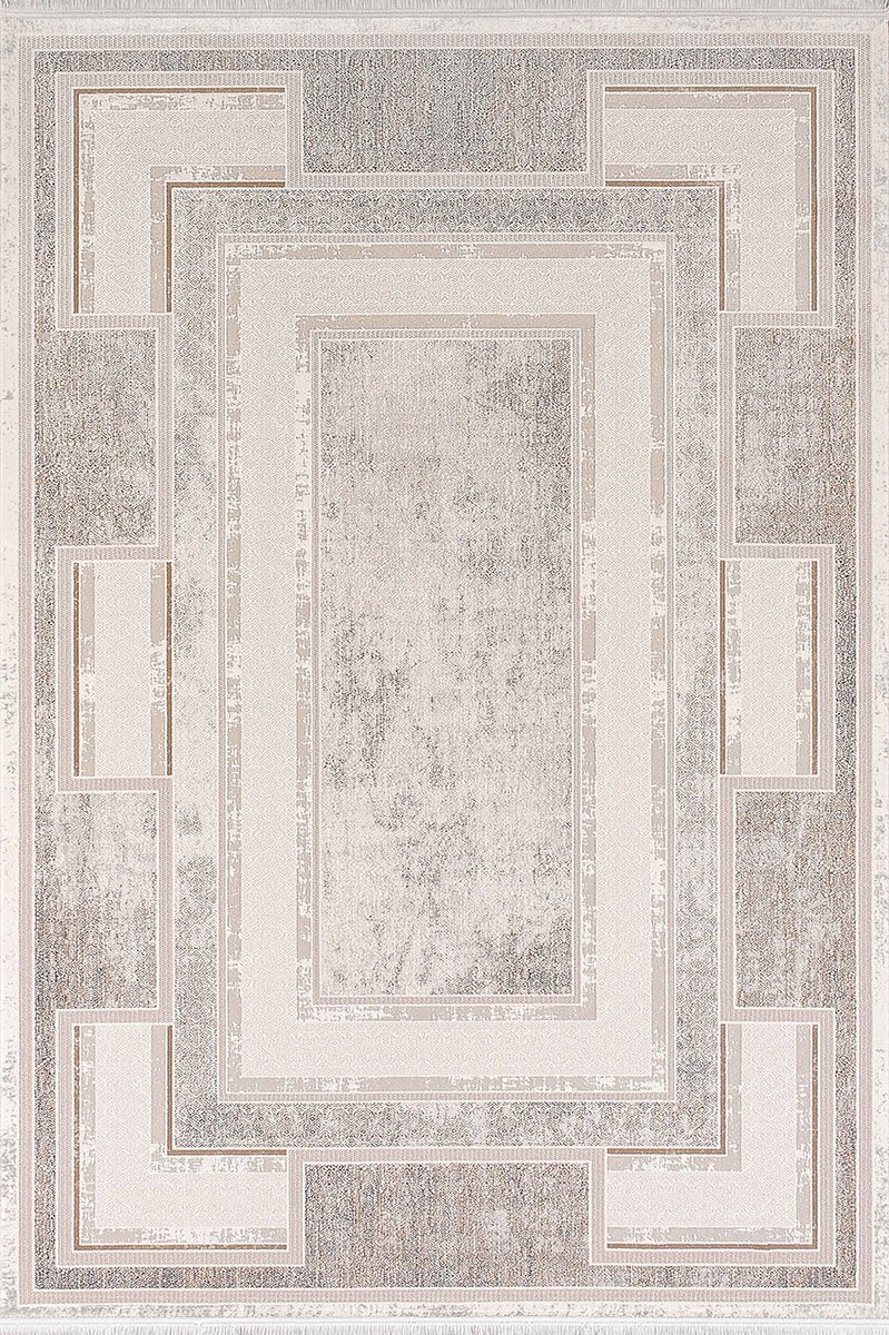 Vintage VH04A Desenli Akrilik Halı %100 Pamuk Tabanlı Dekoratif Saçaklı Modern Salon Halısı