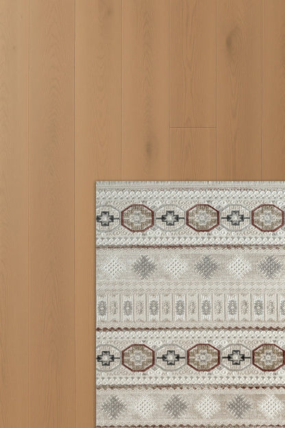 Çınar Vira CY06A Gri Bej Modern Salon ve Oturma Odası Halısı