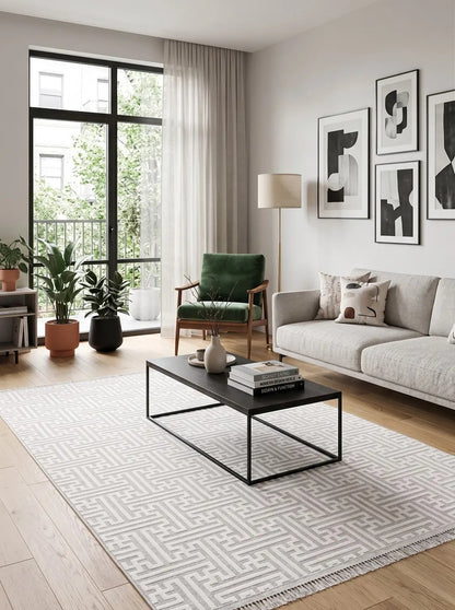 Arya 1128 Vizon Serisi Modern Tasarım Yıkanabilir Halı
