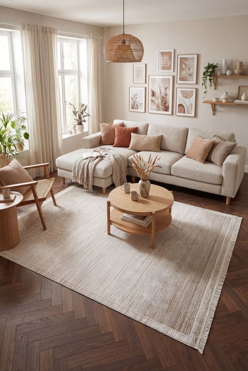 Beykoz Viona ZY11A Gri Sarı Modern Salon ve Oturma Odası Halısı